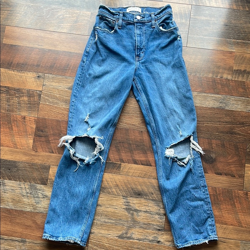 Distressed Blue Denim Jeans
